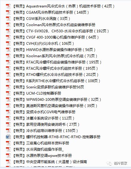 「1300套」开利、大金、特灵几十个品牌中央空调技术手册+维修培训